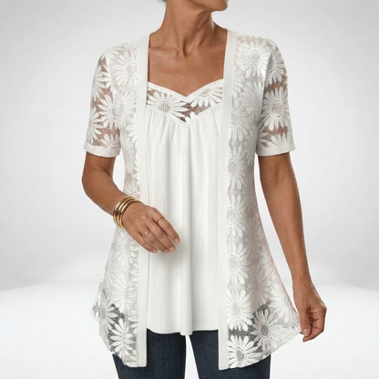 Ysolde | Floral Lace Two Piece Top Set