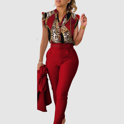 Vaelissea | Floral Ruffle Sleeve Jumpsuit