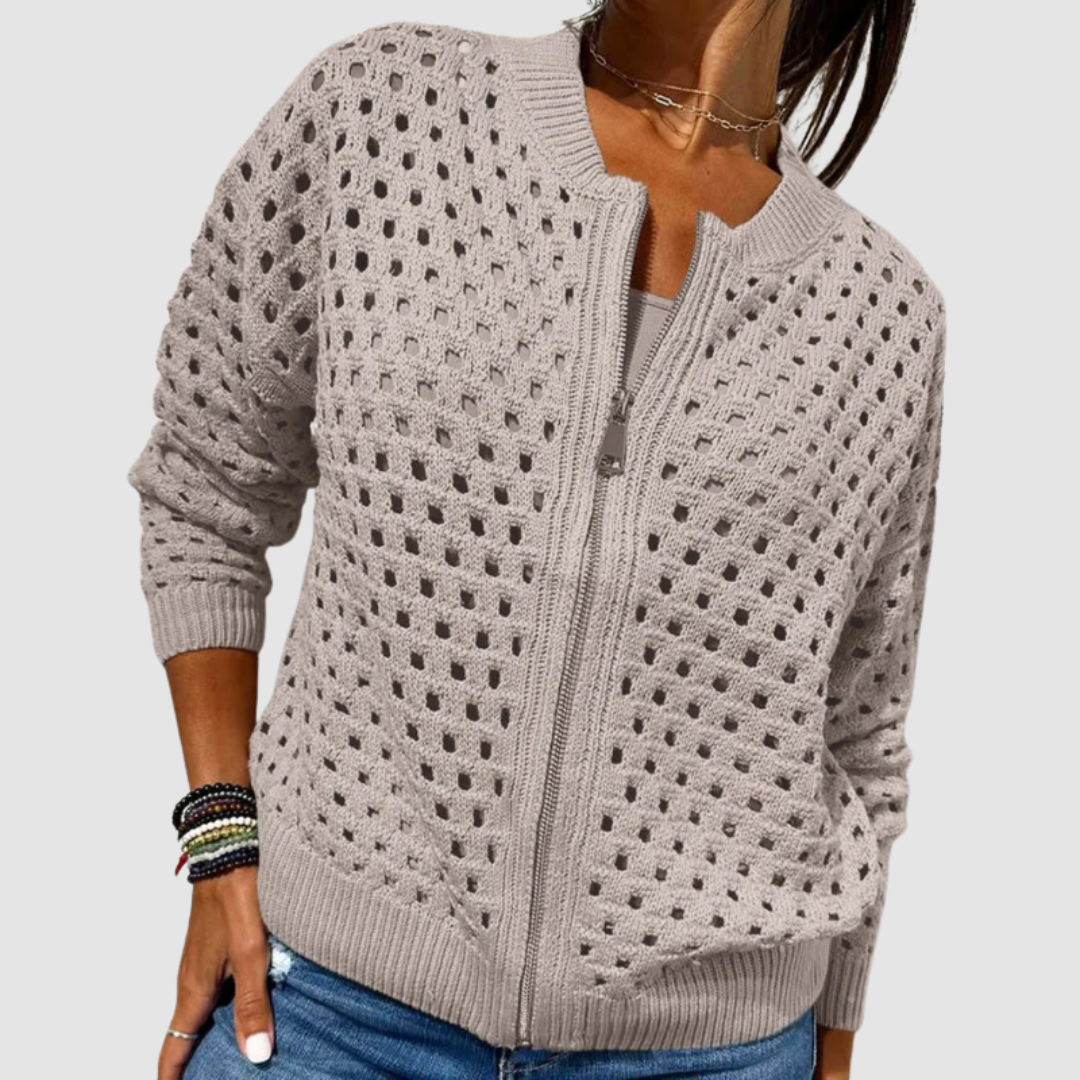 Cordelia | Textured Open Weave Cardigan