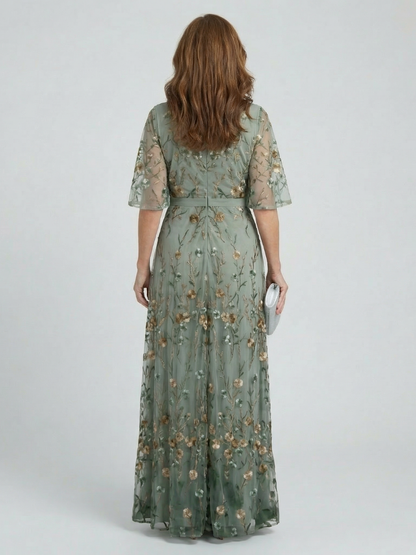 Demetria | Flowing Floral Evening Dress