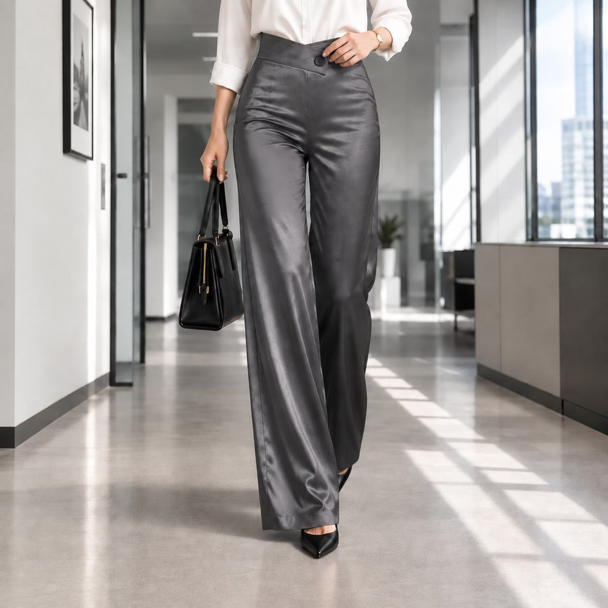Beline | Tailored High Waist Palazzo Trousers