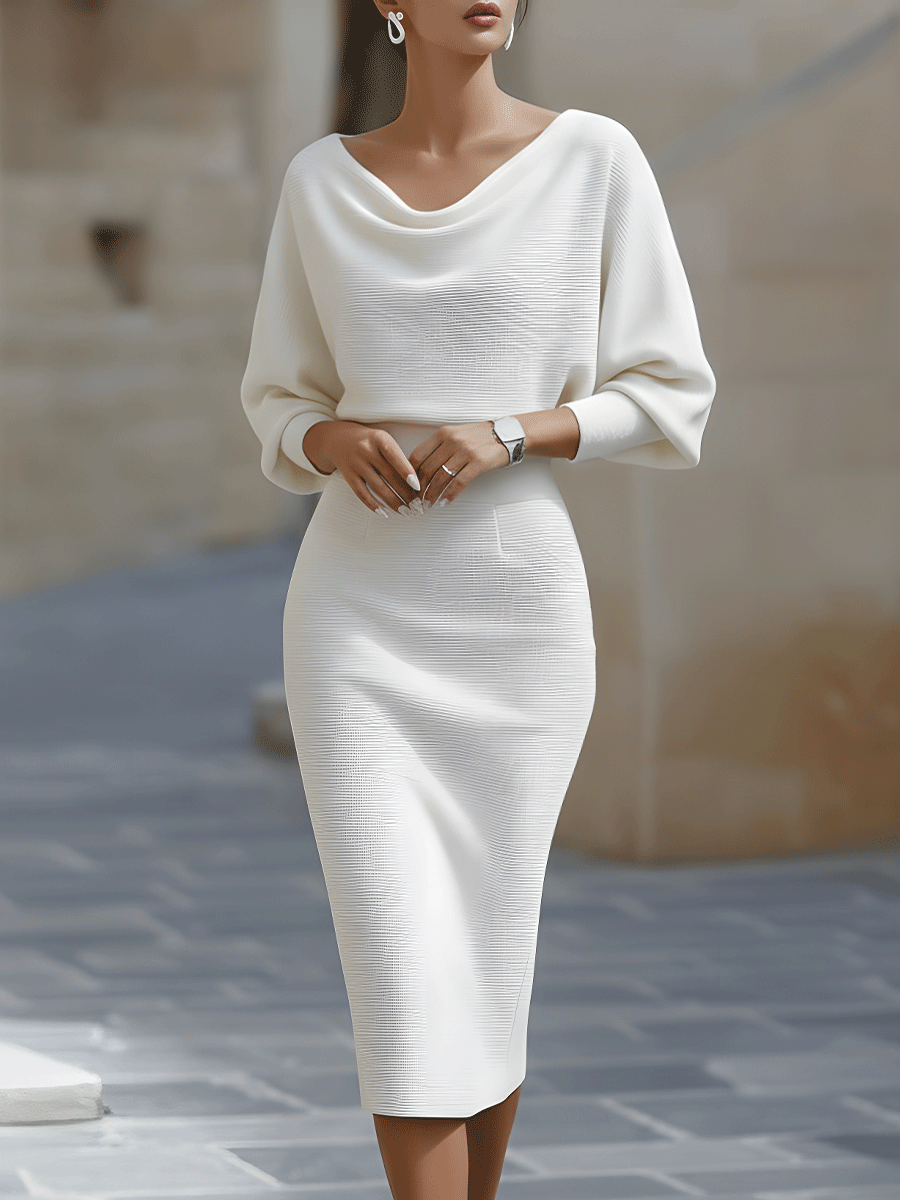 Tamsina | Elegant Textured Bodycon Midi Dress