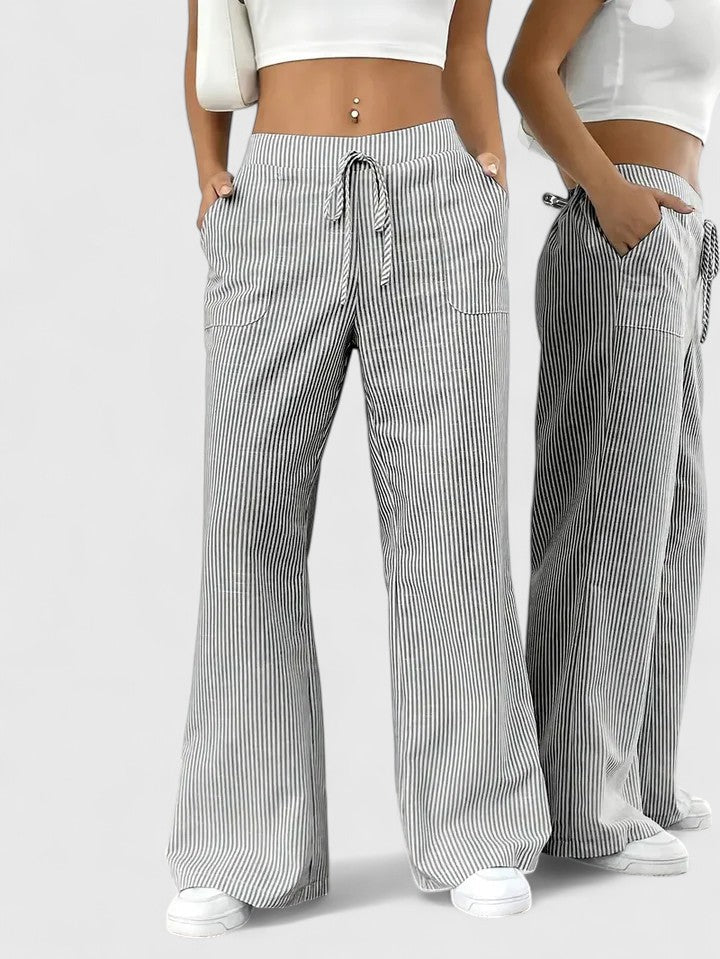 Ainsleigh | Striped Wide Leg Lounge Trousers