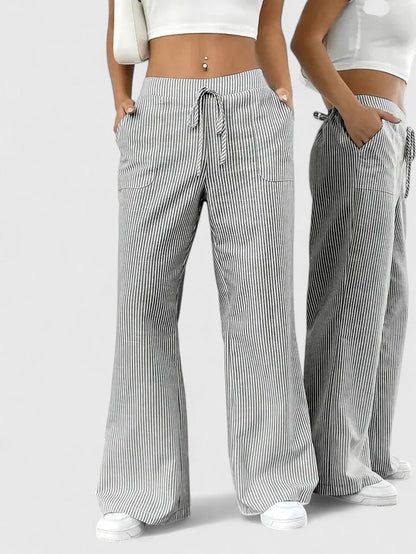 Ainsleigh | Striped Wide Leg Lounge Trousers