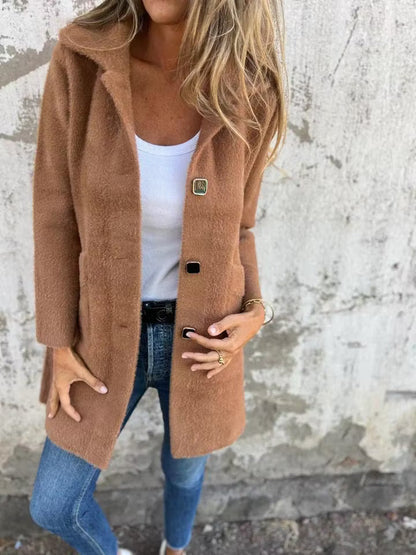 Florissa | Soft Touch Longline Button Coat