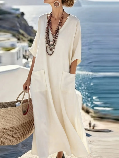 Yarelle | Flowy V Neck Maxi Dress