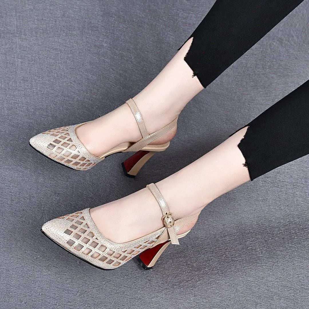 Bellisara | Elegant Buckled Mesh Pumps