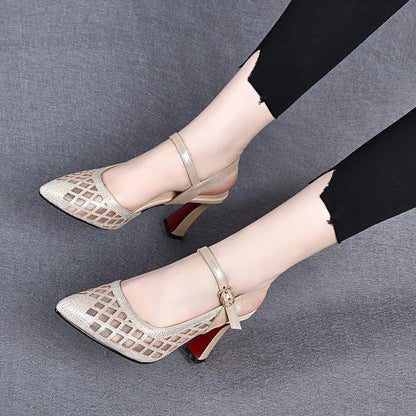 Bellisara | Elegant Buckled Mesh Pumps