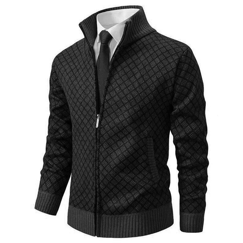 Whitaker | Patterned Zip Front Knit Cardigan