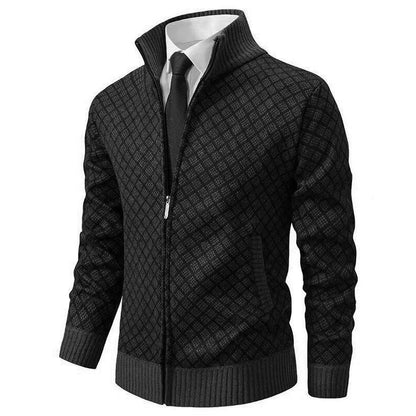 Whitaker | Patterned Zip Front Knit Cardigan