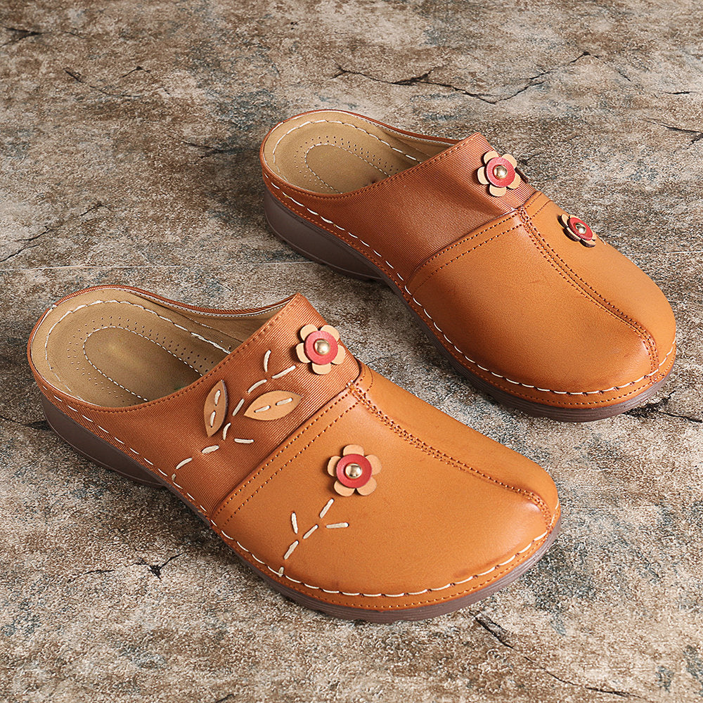 Zorella | Floral Stitch Mule Sandals