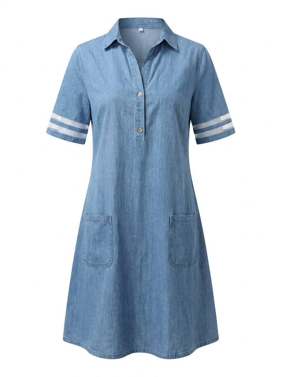 Paloma | Chambray Polo Mini Dress
