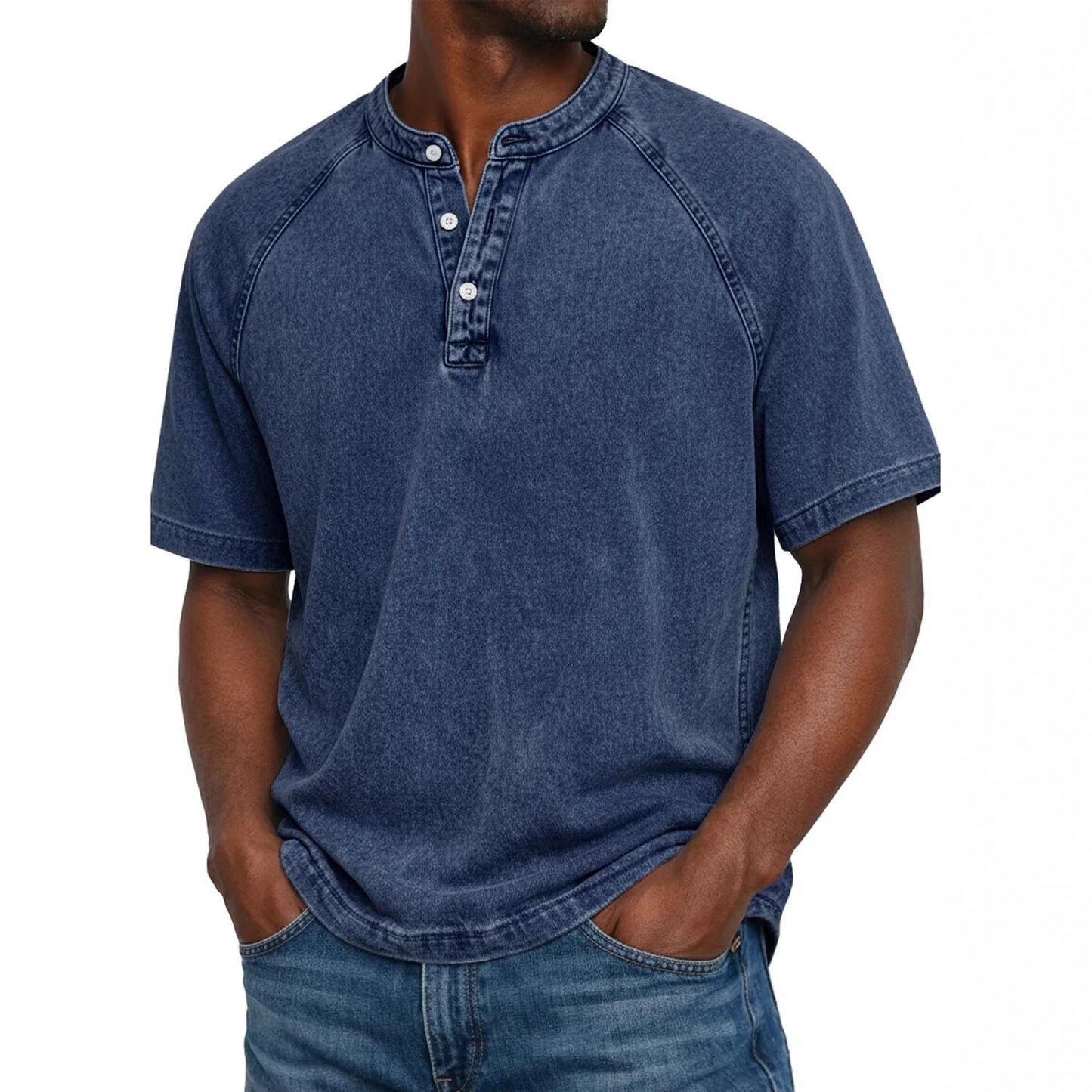 Declan | Vintage Wash Henley T Shirt