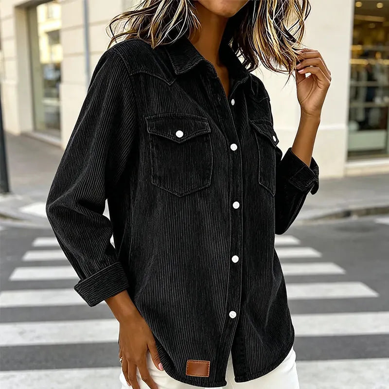 Renavia | Casual Corduroy Button Up Shirt