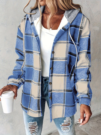 Orinthia | Plaid Hooded Shirt Jacket