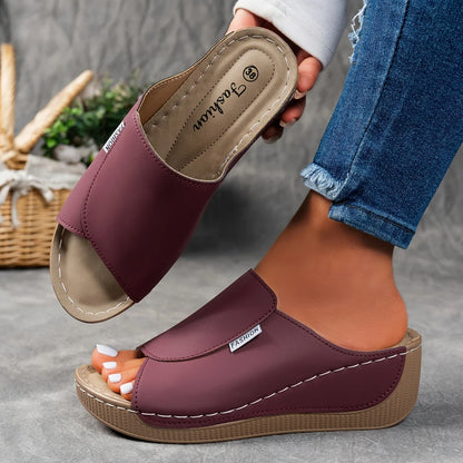 Mirelune | Casual Wedge Mule Sandals
