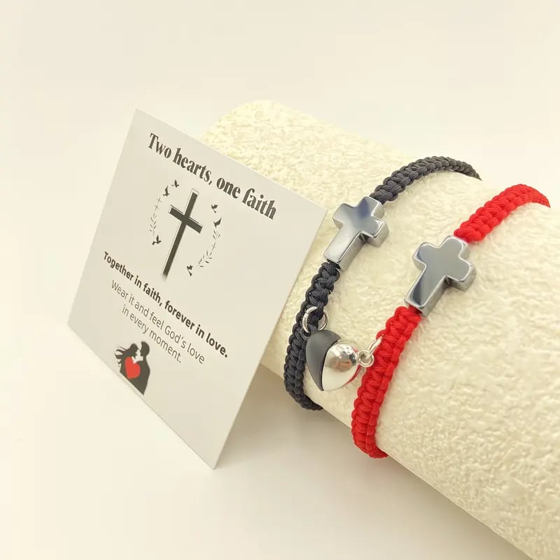 Elaric | Cross Charm Couple Bracelets