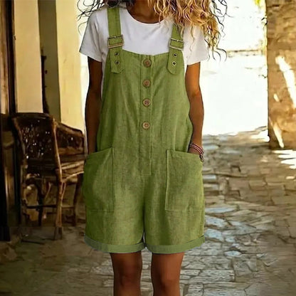Aubrielle | Button Front Pocket Romper