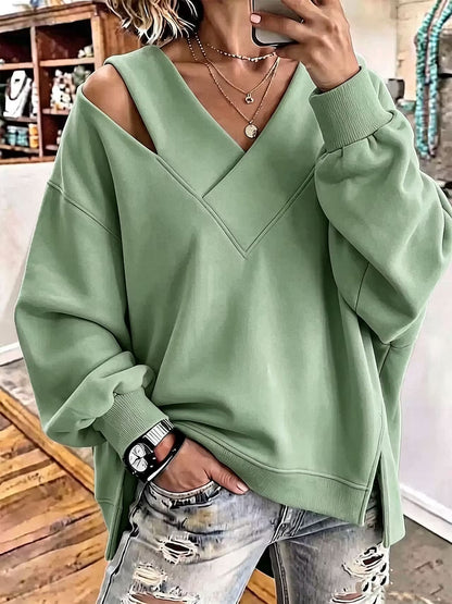 Iliana | Layered V Neck Casual Sweatshirt