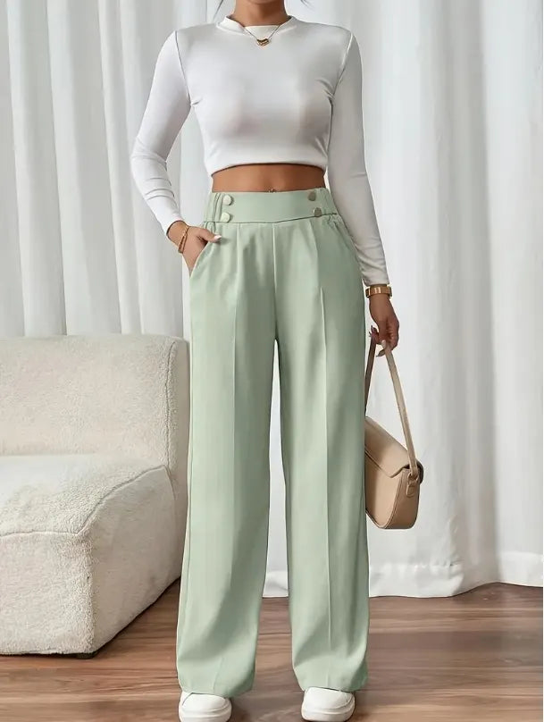 Vianne | Flattering High Waist Wide Leg Pants
