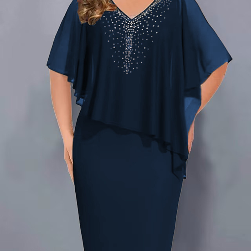 Faustine | Elegant Chiffon Cape Dress