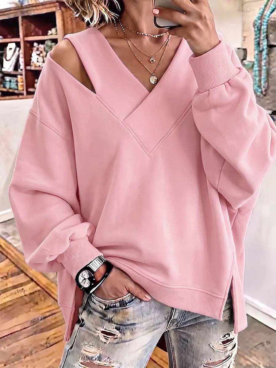 Ulissa | Oversized V Neck Sweatshirt
