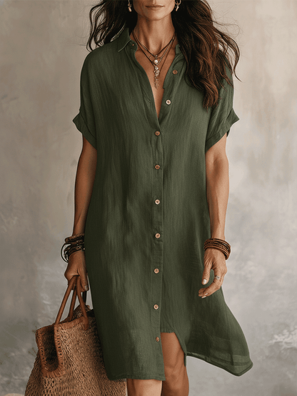 Corlina | Button Front Relaxed Shirt Dress