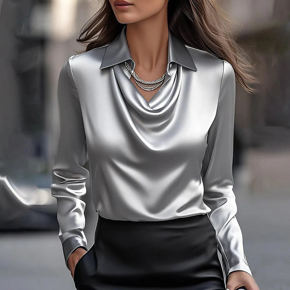 Sorenna | Elegant Collared Silk Blouse