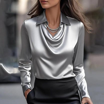 Sorenna | Elegant Collared Silk Blouse