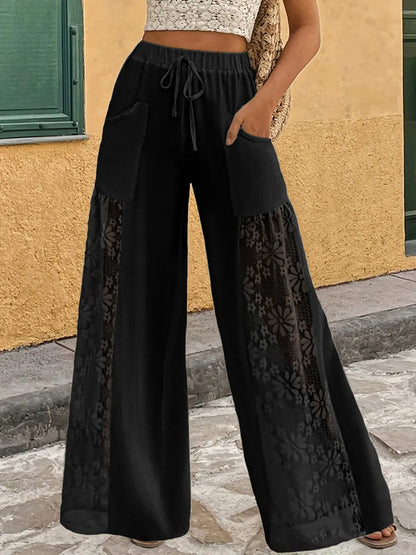 Rosavine | Relaxed Lace Insert Trousers