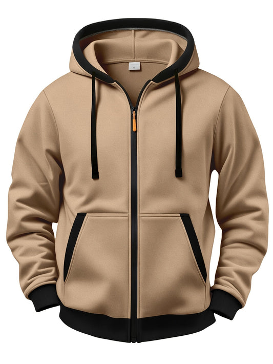 Lachlan | Contrast Trim Zip Up Hoodie