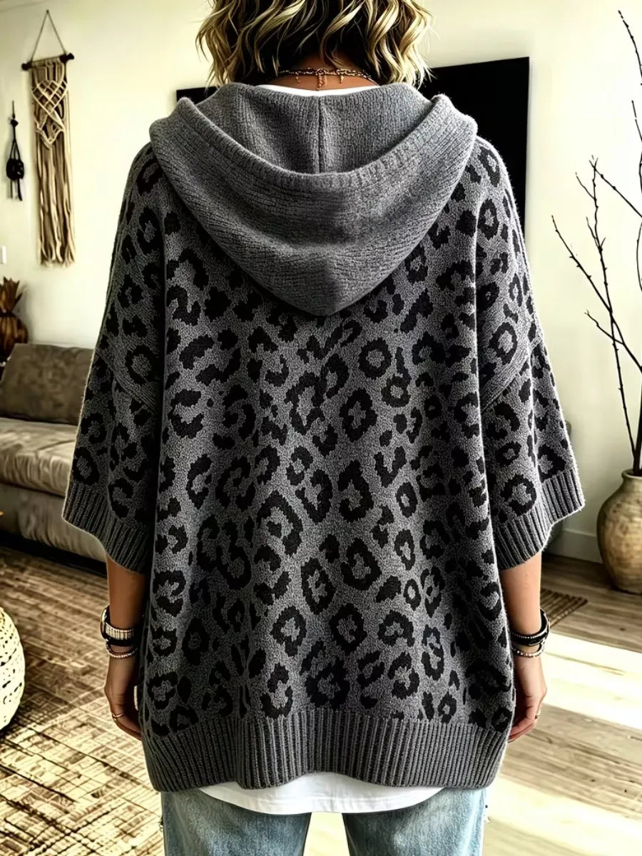 Loxley | Leopard Hooded Knit Sweater