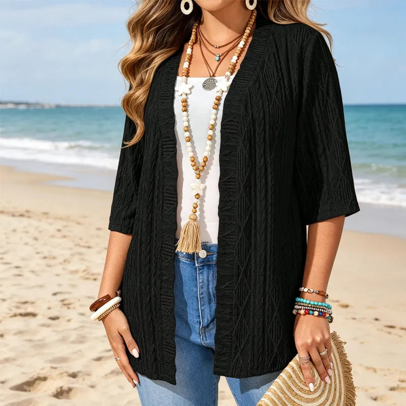 Queniva | Open Front Layered Cardigan Set