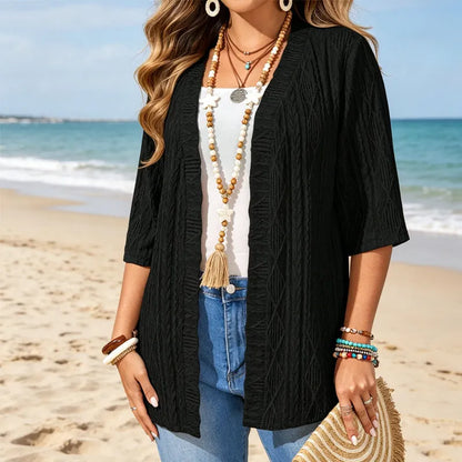 Queniva | Open Front Layered Cardigan Set