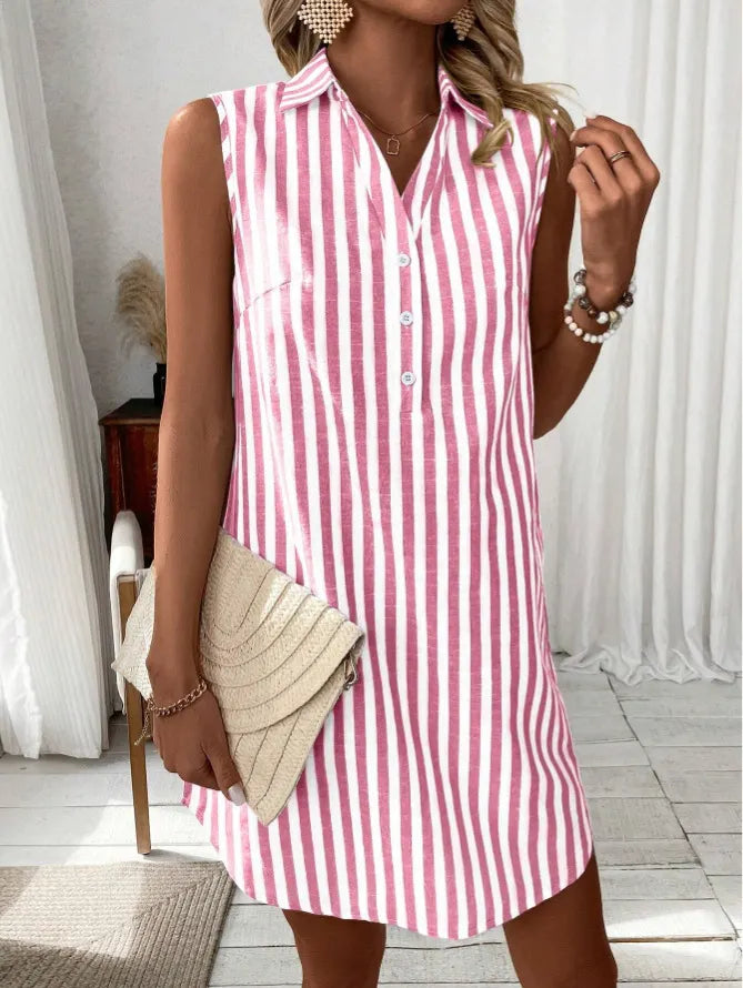 Sylvie | Collared Stripe Mini Dress