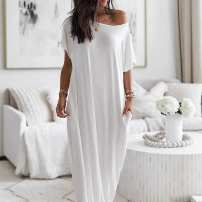Thomasina | Soft Draped Pocket Maxi Dress