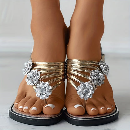 Havilah | Metallic Jewel Strap Sandals