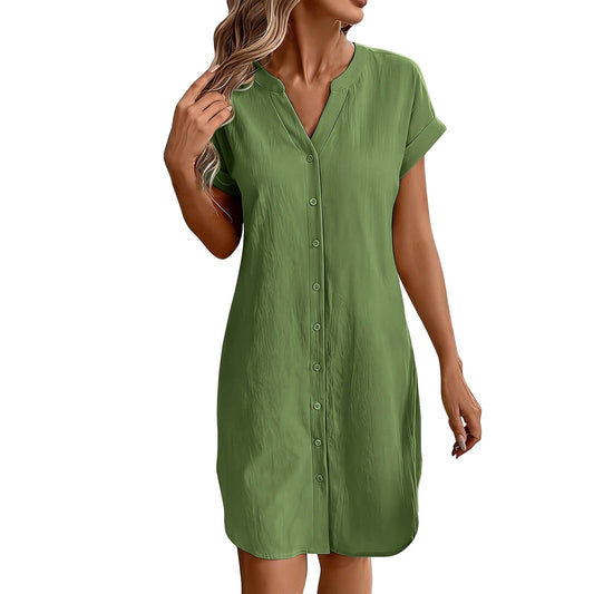 Ainslea | Textured Mini Shirt Dress