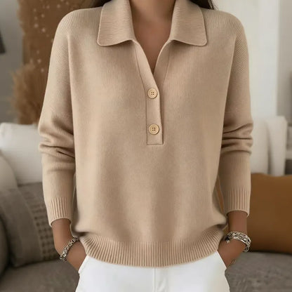 Carys | Button Collar Knit Sweater
