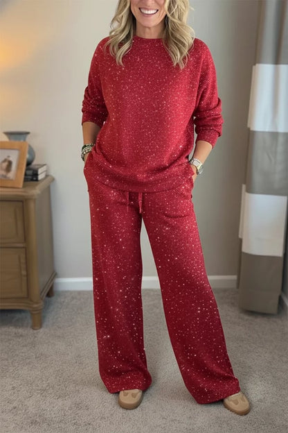Perrine | Shimmer Relaxed Two Piece Pants Set