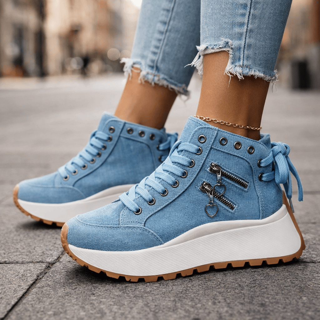 Veltrix | Zip Detail Platform High Top Sneakers