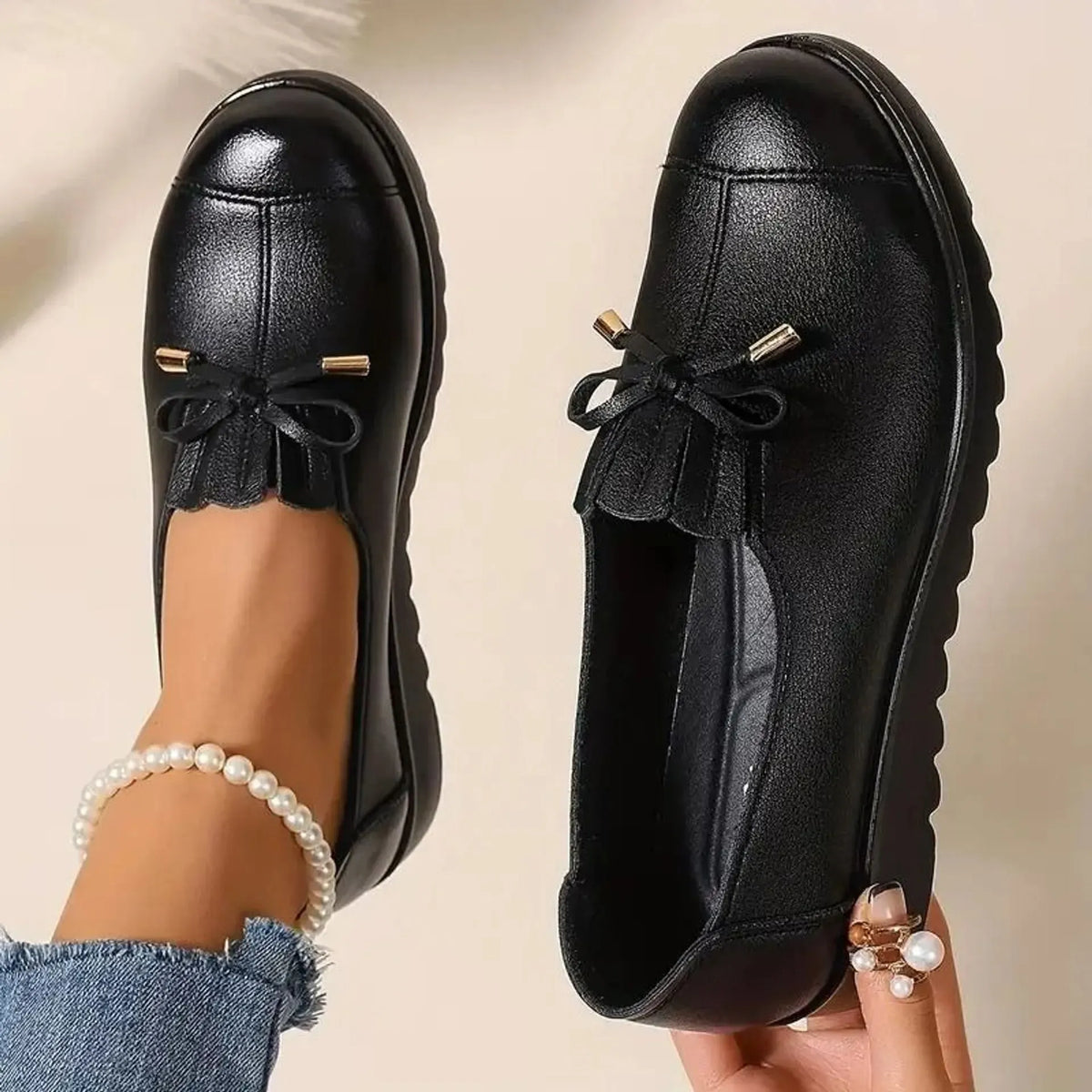 Gwenora | Bow Front Everyday Loafers