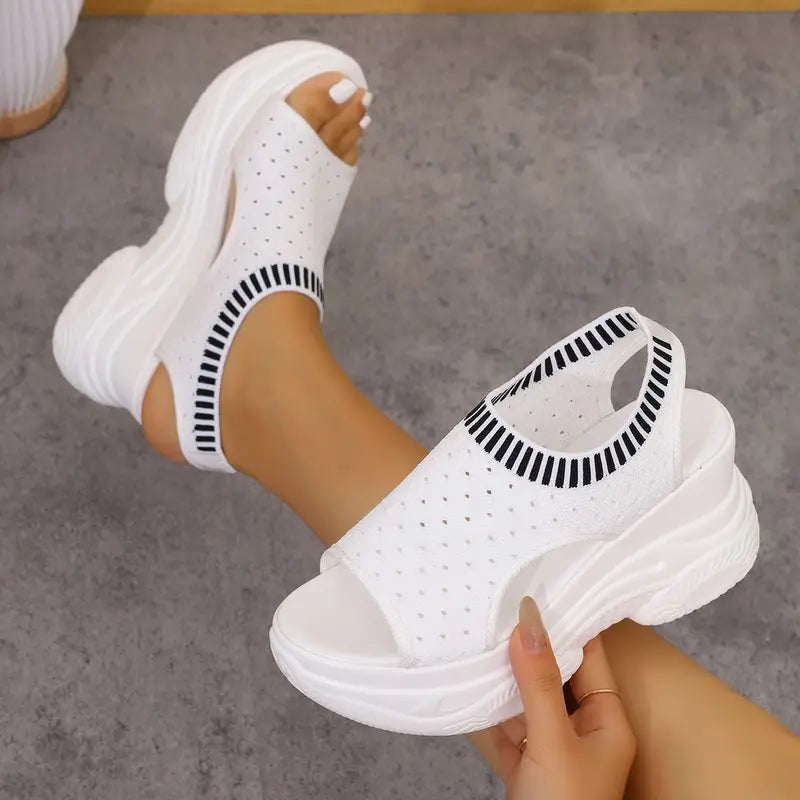 Zevarra | Platform Knit Walking Sandals