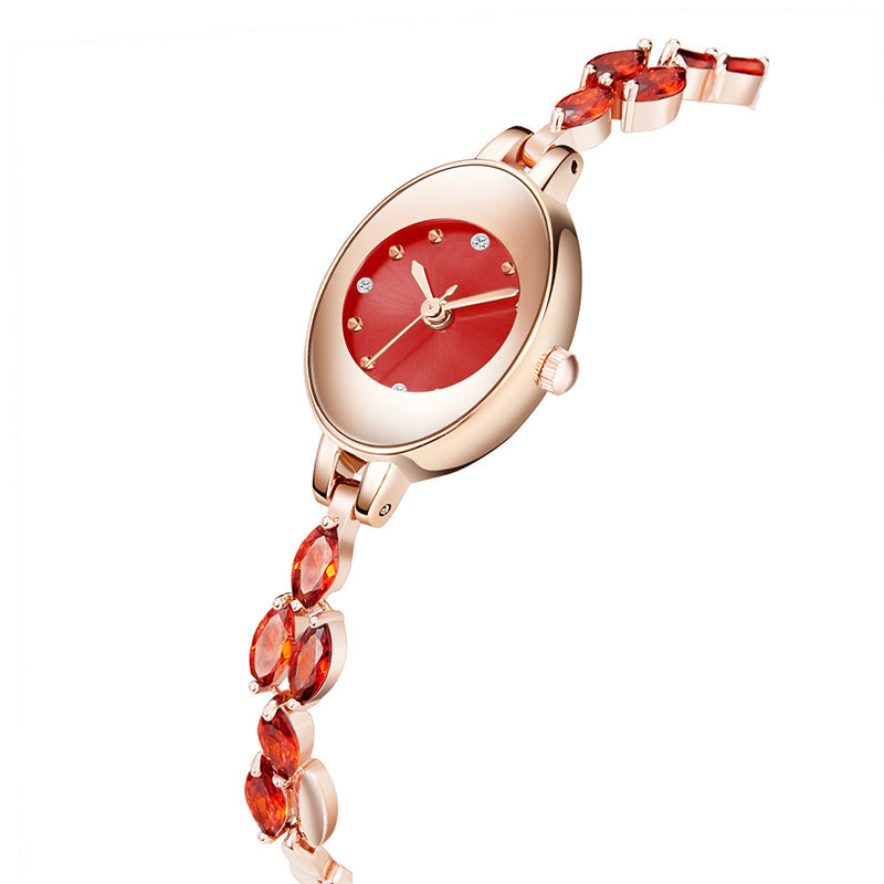 Elyzoria | Oval Crystal Bracelet Watch