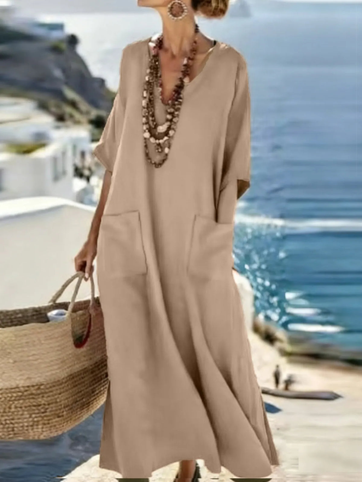 Yarelle | Flowy V Neck Maxi Dress