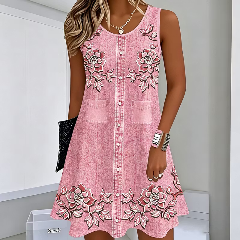 Blythea | Sleeveless Pocket Swing Dress