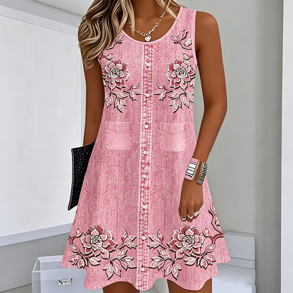 Blythea | Sleeveless Pocket Swing Dress