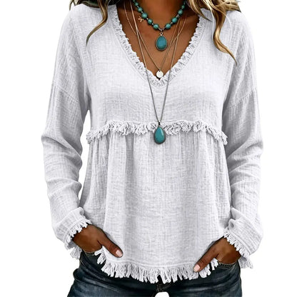 Catriona | Relaxed Tassel Trim Blouse