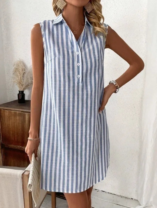 Sylvie | Collared Stripe Mini Dress