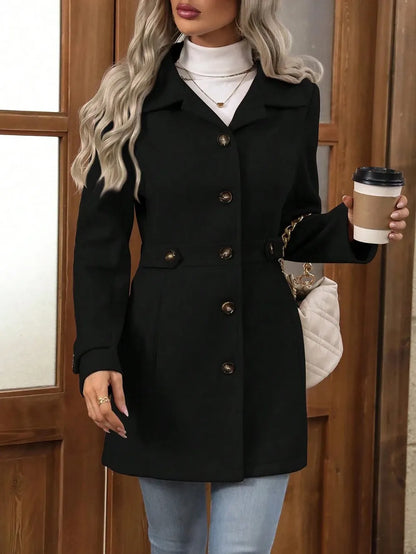 Jacintha | Classic Tailored Mid Length Coat